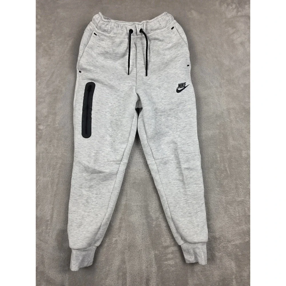 Nike Tech Fleece Joggers Kids Small Gray Heather Sweatpants HV8898-013